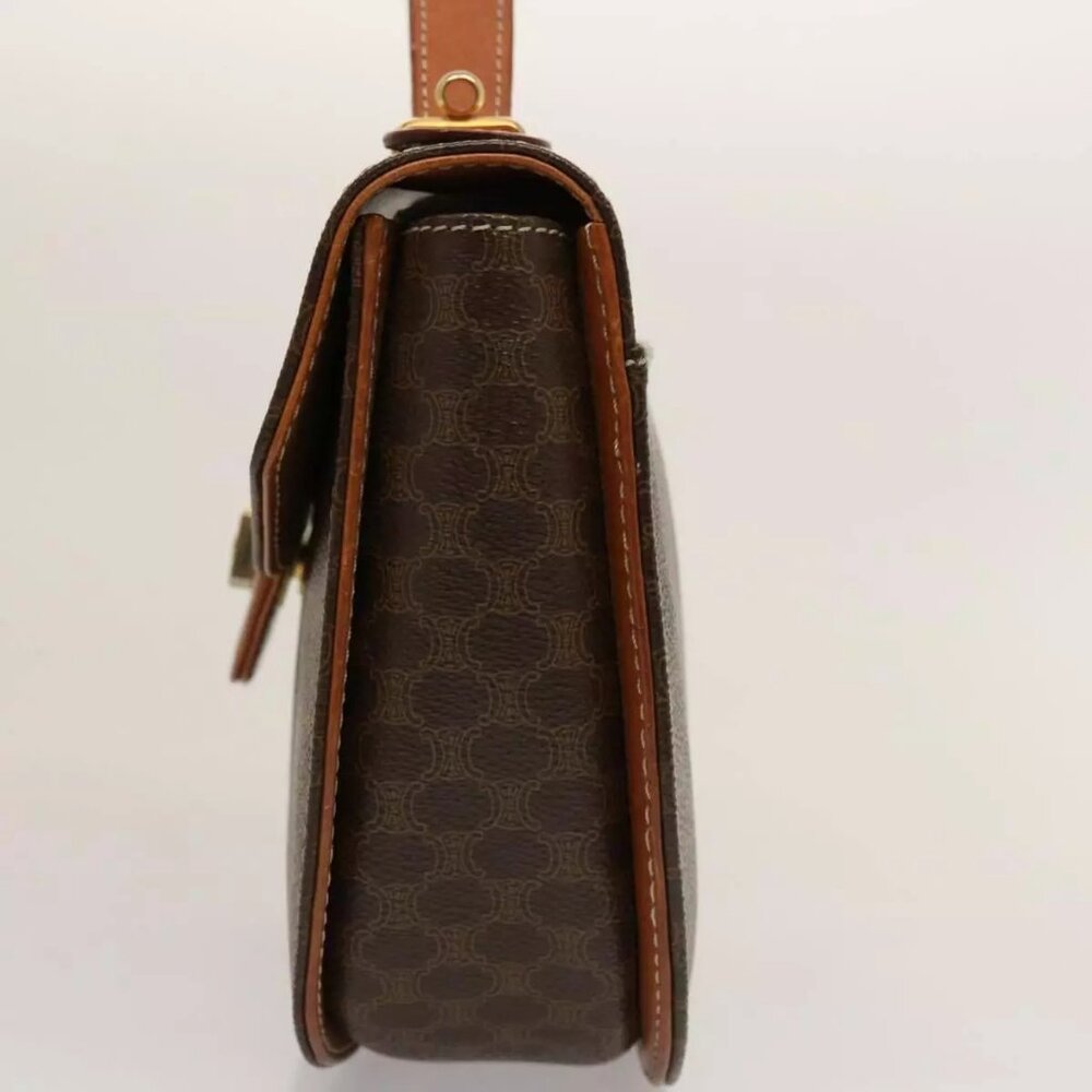 CELINE Macadam Canvas Hand Bag PVC 2way Brown Auth - Picture 4 of 16